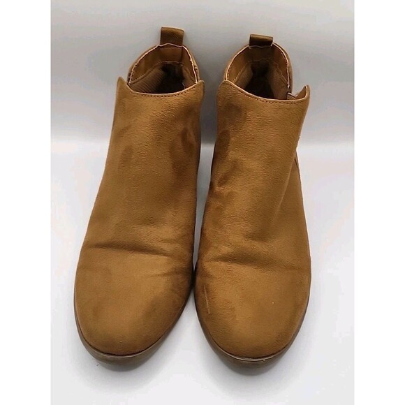 American Eagle Shannon Suede Boots Women’s Sz 6.5 Walnut Color Block Heel Winter - Picture 2 of 9